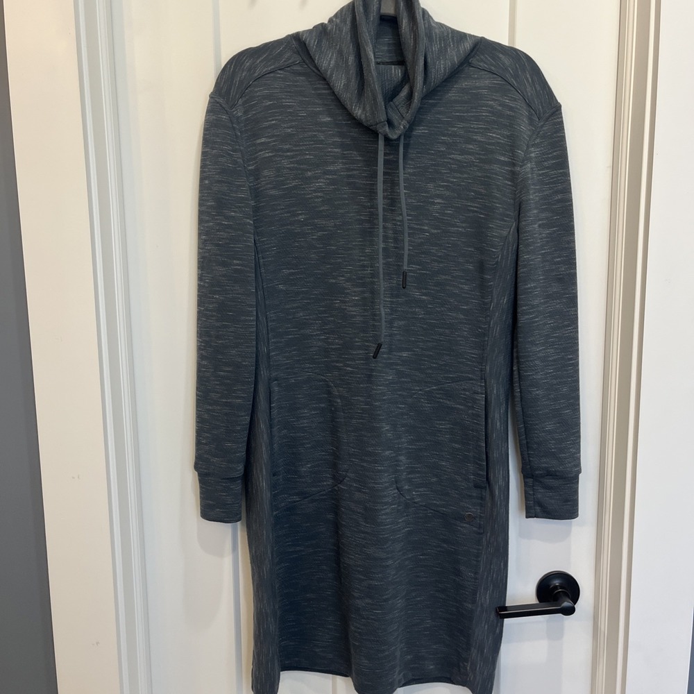 Prana Women's Size S Green Casual‎ Cowl Neck Knit Sweater Dress Long Sleeve